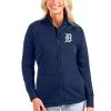 Women's Detroit Tigers Antigua Navy Links Full-Zip Golf Jacket