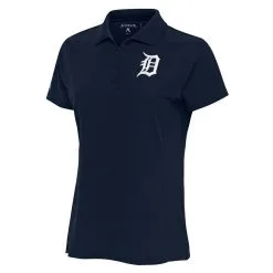 Women's Detroit Tigers Antigua Navy Logo Legacy Pique Polo
