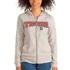 Women's Detroit Tigers Antigua Oatmeal Wordmark Absolute Full-Zip Hoodie