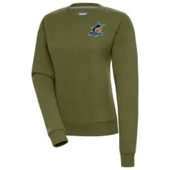 Women's Miami Marlins Antigua Olive Victory Pullover Sweatshirt