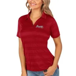 Women's Atlanta Braves Antigua Red Compass Polo