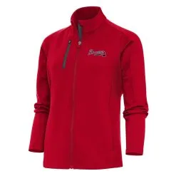 Women's Atlanta Braves Antigua Red Logo Generation Full-Zip Jacket