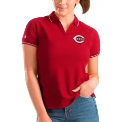Women's Cincinnati Reds Antigua Red Affluent Polo