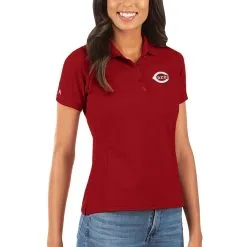 Women's Cincinnati Reds Antigua Red Legacy Pique Polo