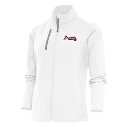 Women's Atlanta Braves Antigua White Logo Generation Full-Zip Jacket