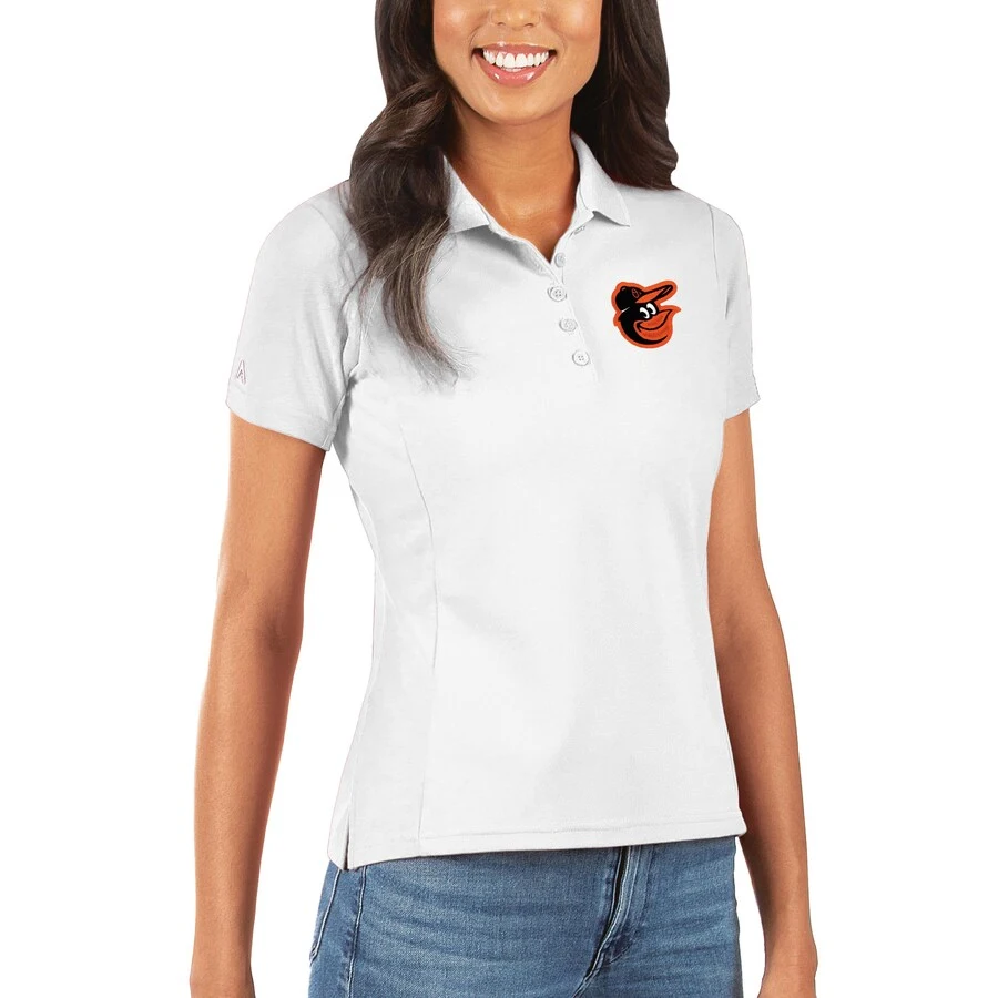 Women's Baltimore Orioles Antigua White Legacy Pique Polo