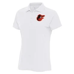 Women's Baltimore Orioles Antigua White Logo Legacy Pique Polo