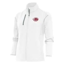 Women's Cincinnati Reds Antigua White Logo Generation Full-Zip Jacket