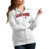 Women's Cincinnati Reds Antigua White Team Logo Victory Full-Zip Hoodie
