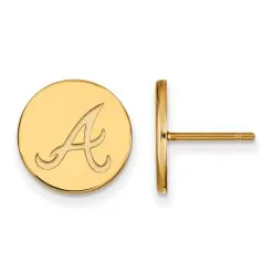 LogoArt Women's Atlanta Braves Gold-Plated Small Post Earrings
