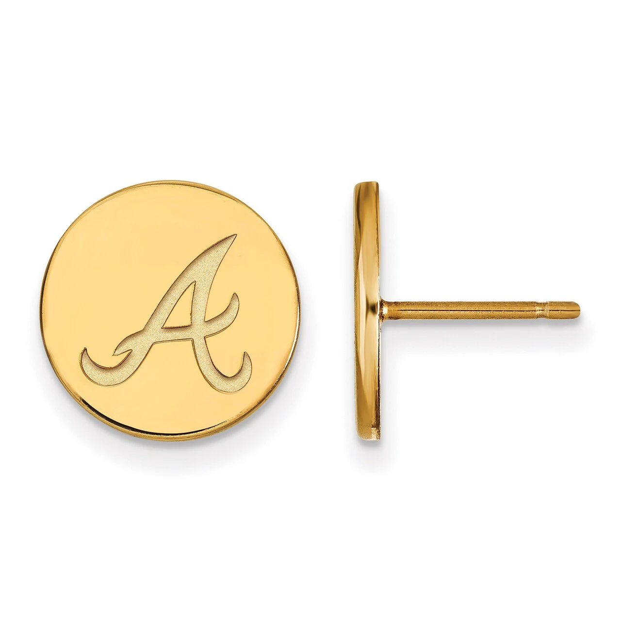 LogoArt Women's Atlanta Braves Gold-Plated Small Post Earrings