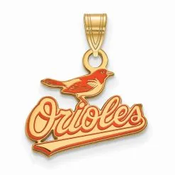 LogoArt Women's Baltimore Orioles Gold-Plated Enamel Pendant