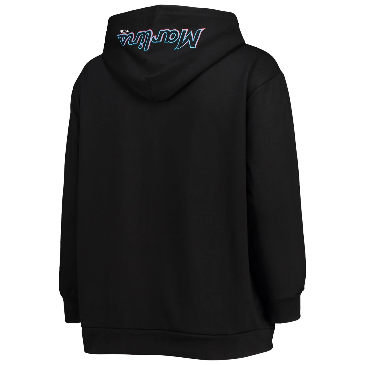 Profile Women's Miami Marlins Black Plus Size Lace-Up V-Neck Pullover Hoodie - Image 3