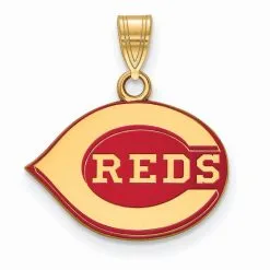 LogoArt Women's Cincinnati Reds Gold-Plated Enamel Pendant