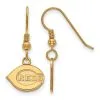 LogoArt Women's Cincinnati Reds Gold-Plated Sterling Silver Extra-Small Dangle Earrings