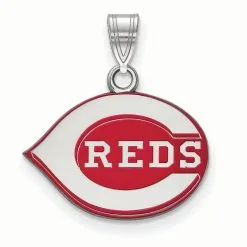 LogoArt Women's Cincinnati Reds Silver Enamel Pendant