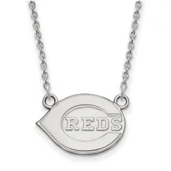 LogoArt Women's Cincinnati Reds Small Logo Sterling Silver Pendant Necklace