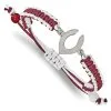LogoArt Women's Cincinnati Reds Stainless Steel Adjustable Cord Bracelet