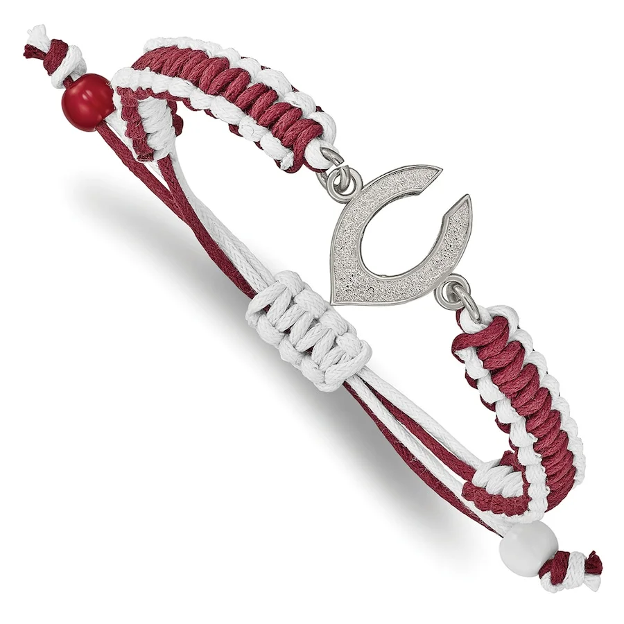 LogoArt Women's Cincinnati Reds Stainless Steel Adjustable Cord Bracelet