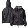 Women's Cincinnati Reds Columbia Black Flash Forward Full-Zip Windbreaker Jacket