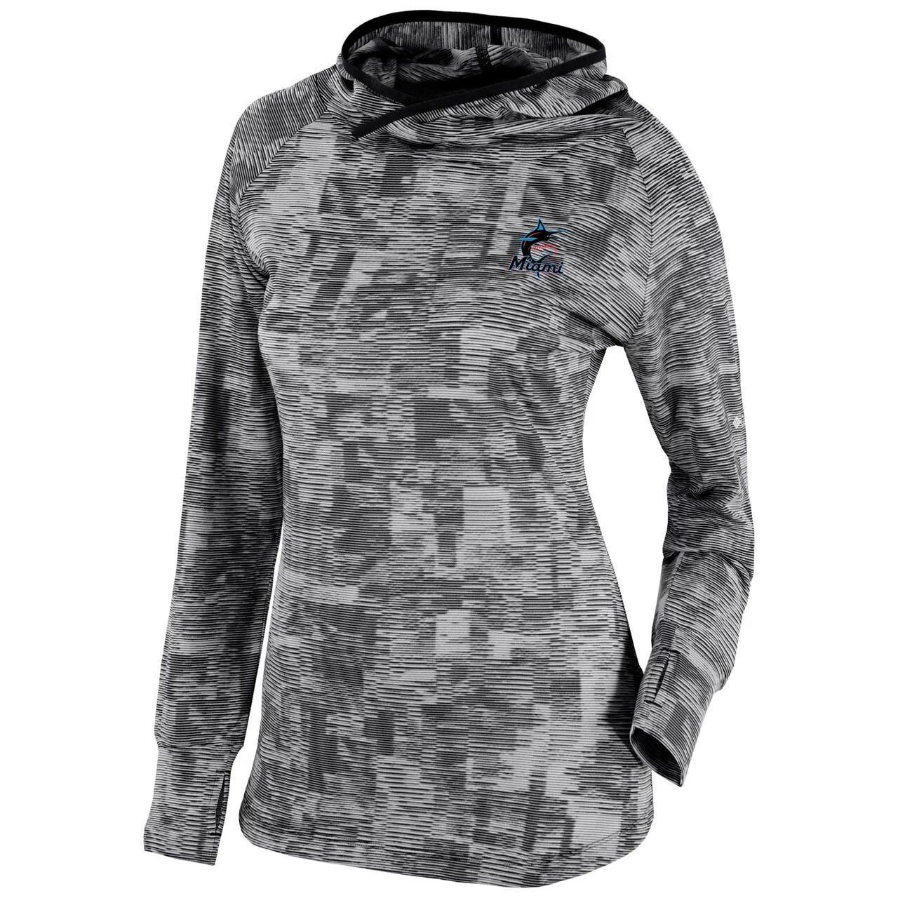 Women's Miami Marlins Columbia Black Omni-Wick Sunday Ball Pullover Hoodie - Image 2