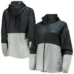 Women's Miami Marlins Columbia Gray Flash Forward Full-Zip Hoodie Jacket