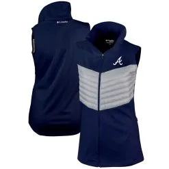 Women's Atlanta Braves Columbia Navy Omni-Wick In The Element Full-Zip Vest