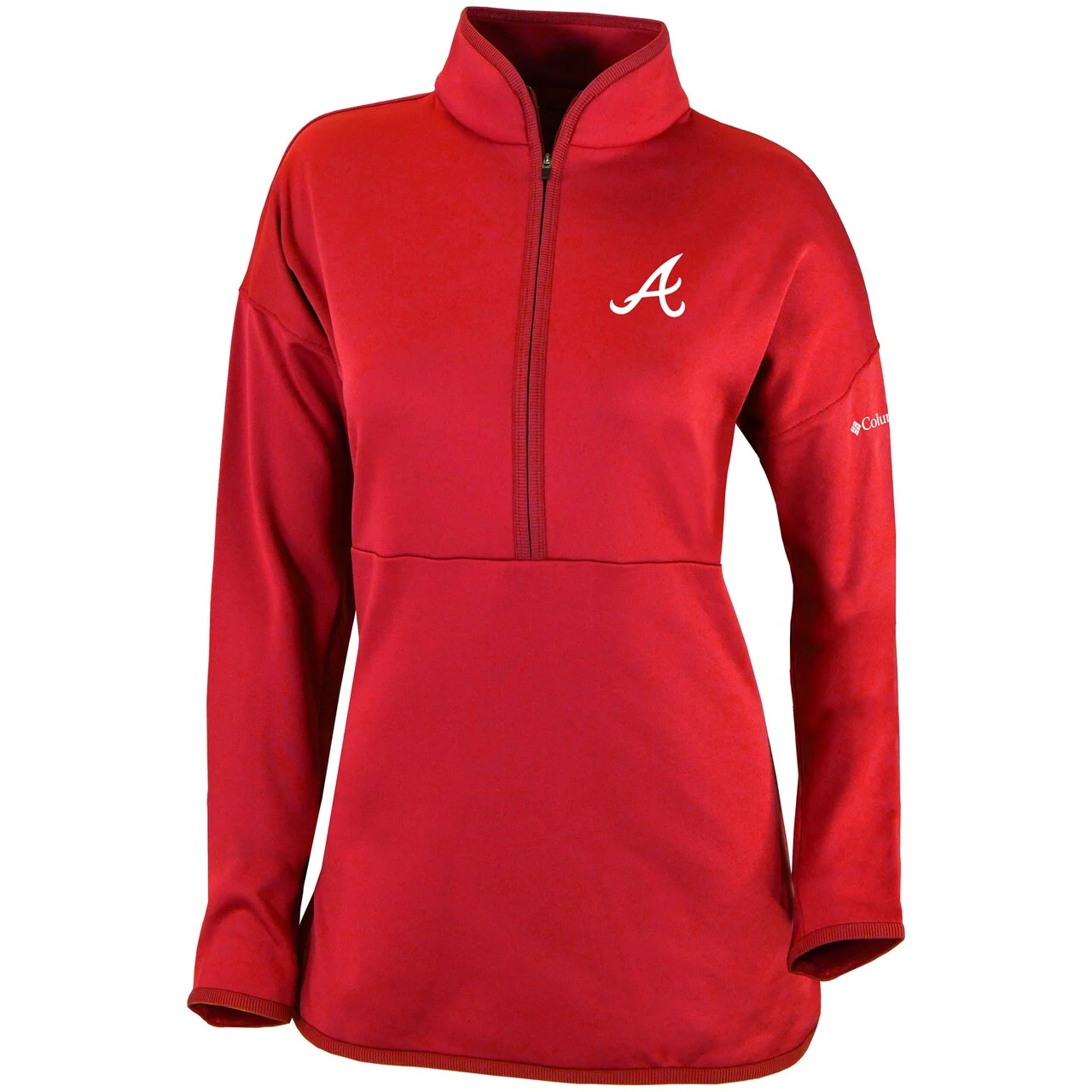 Women's Atlanta Braves Columbia Red Go For It Half-Zip Pullover Top - Image 2