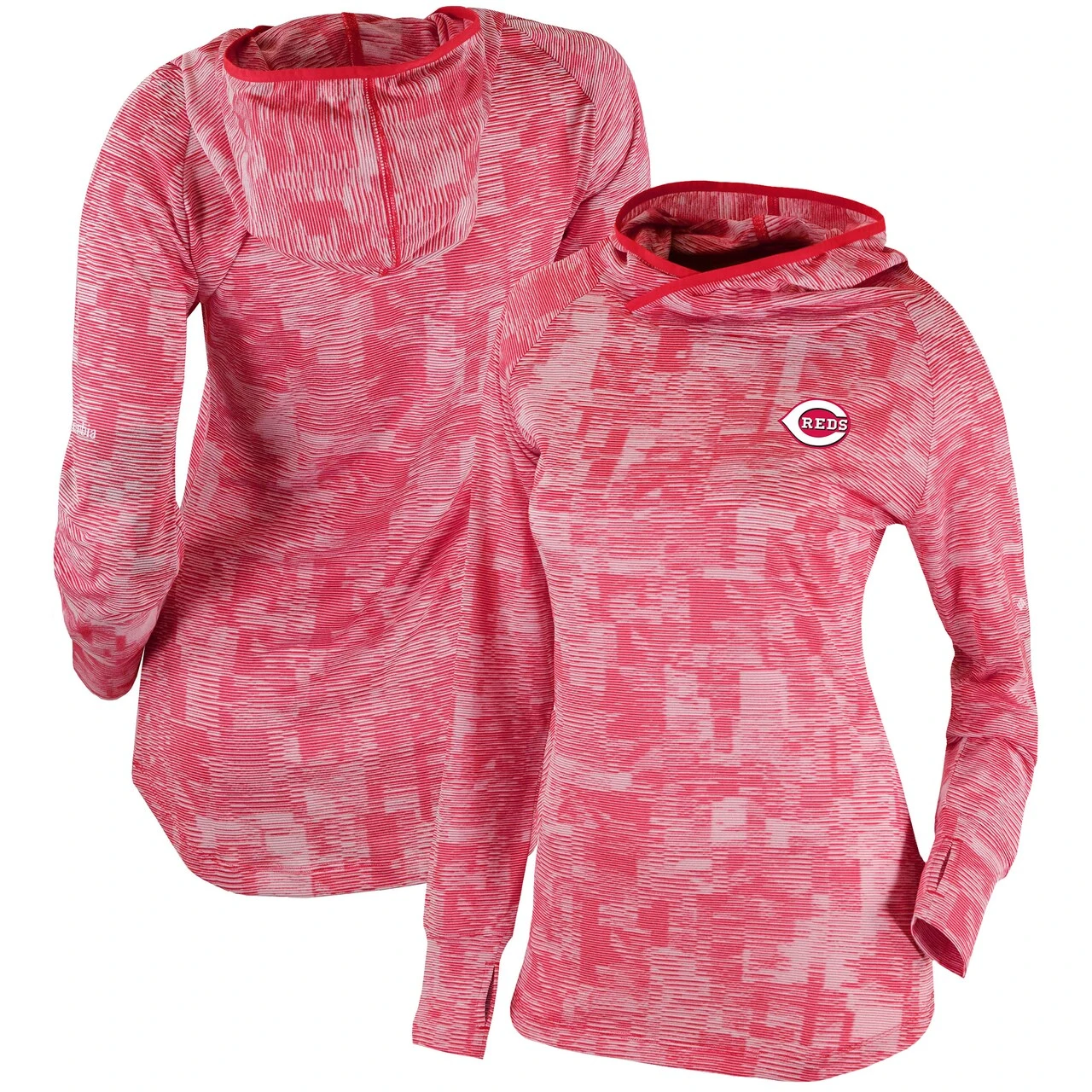 Women's Cincinnati Reds Columbia Red Omni-Wick Sunday Ball Pullover Hoodie