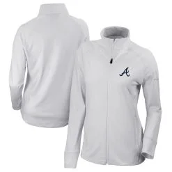 Women's Atlanta Braves Columbia White Omni-Wick Greenkeeper Full-Zip Jacket
