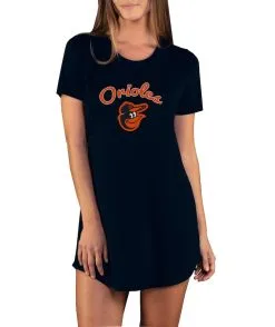 Women's Baltimore Orioles Concepts Sport Black Marathon Knit Nightshirt