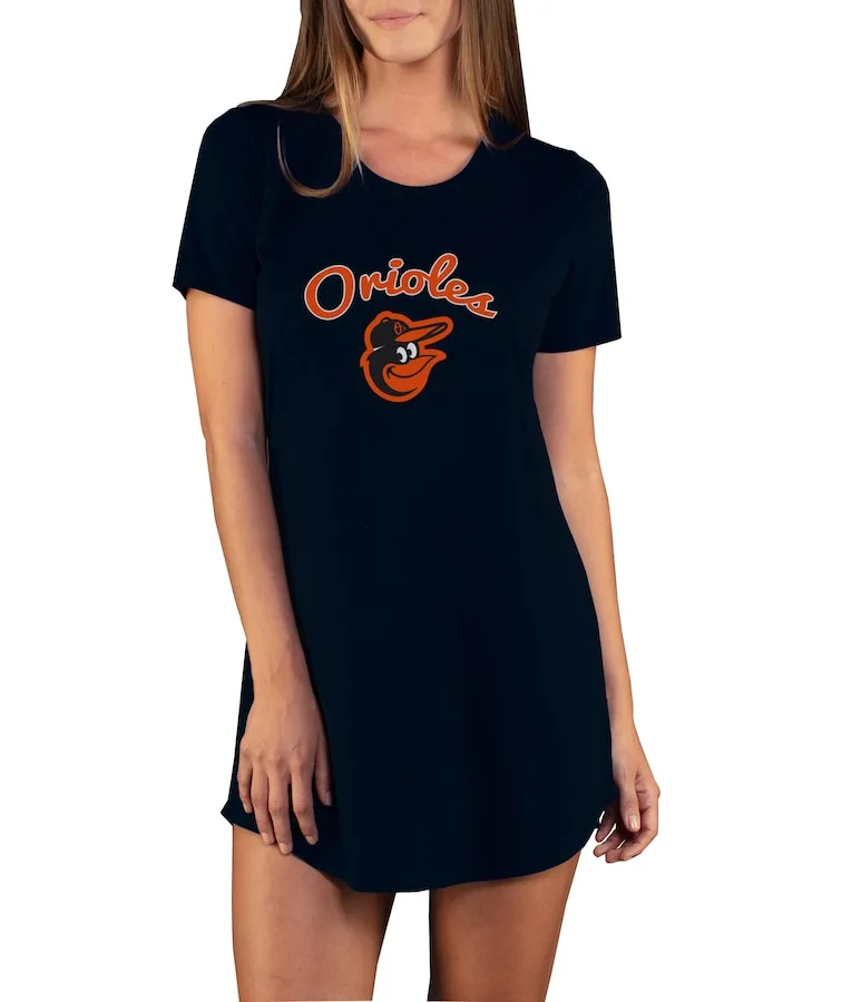 Women's Baltimore Orioles Concepts Sport Black Marathon Knit Nightshirt