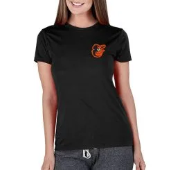 Women's Baltimore Orioles Concepts Sport Black Marathon Knit T-Shirt