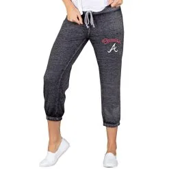 Women's Atlanta Braves Concepts Sport Charcoal NBO Knit Capri Pants