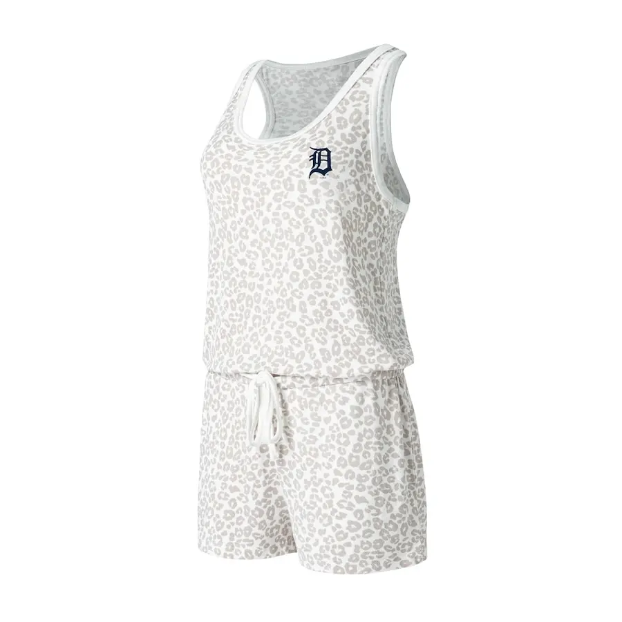 Women's Detroit Tigers Concepts Sport Cream Montana Hacci Knit Romper