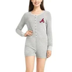 Women's Atlanta Braves Concepts Sport Gray Venture Sweater Romper