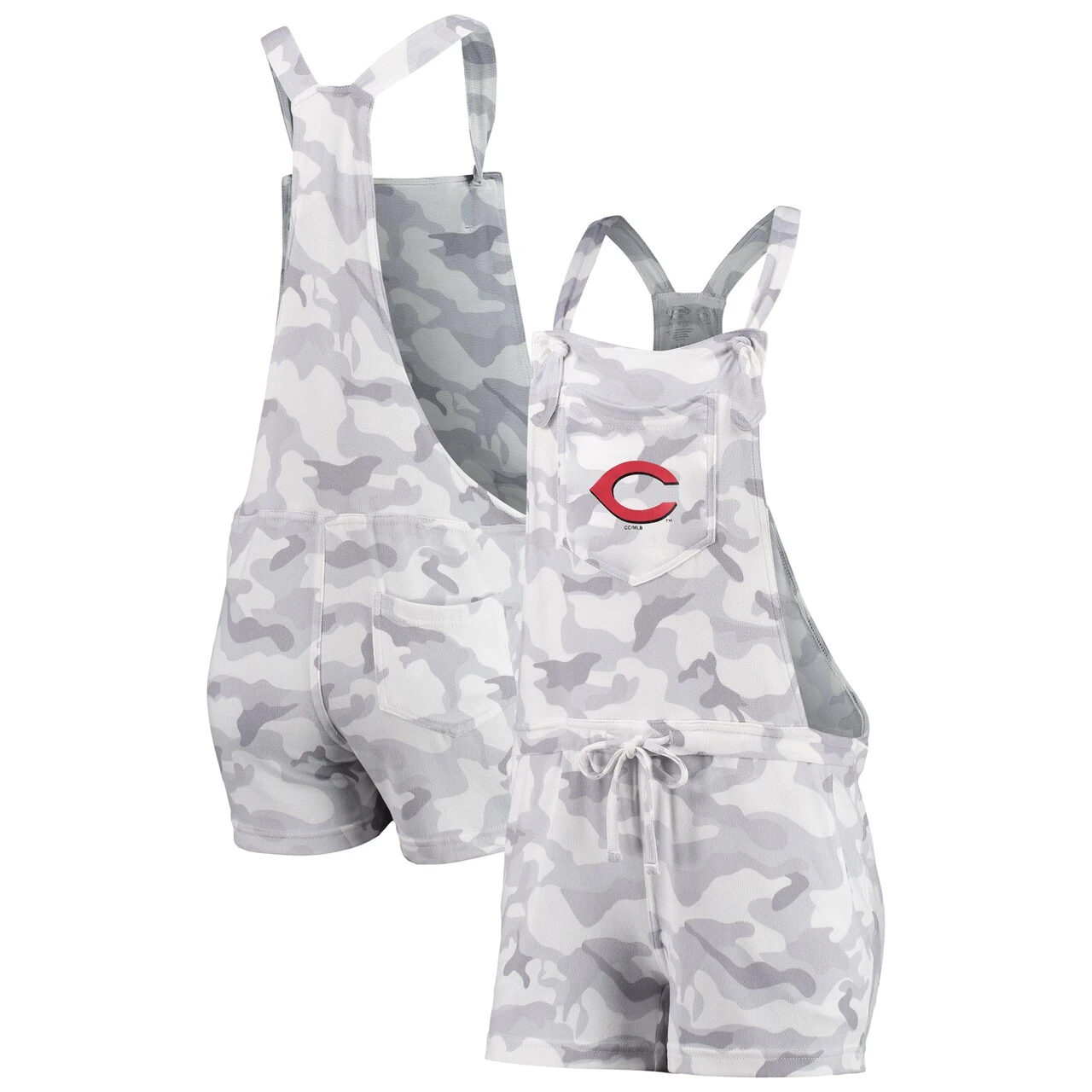 Women's Cincinnati Reds Concepts Sport Gray Camo Overall Romper