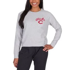 Women's Cincinnati Reds Concepts Sport Gray Greenway Long Sleeve Top