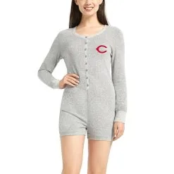 Women's Cincinnati Reds Concepts Sport Gray Venture Sweater Romper