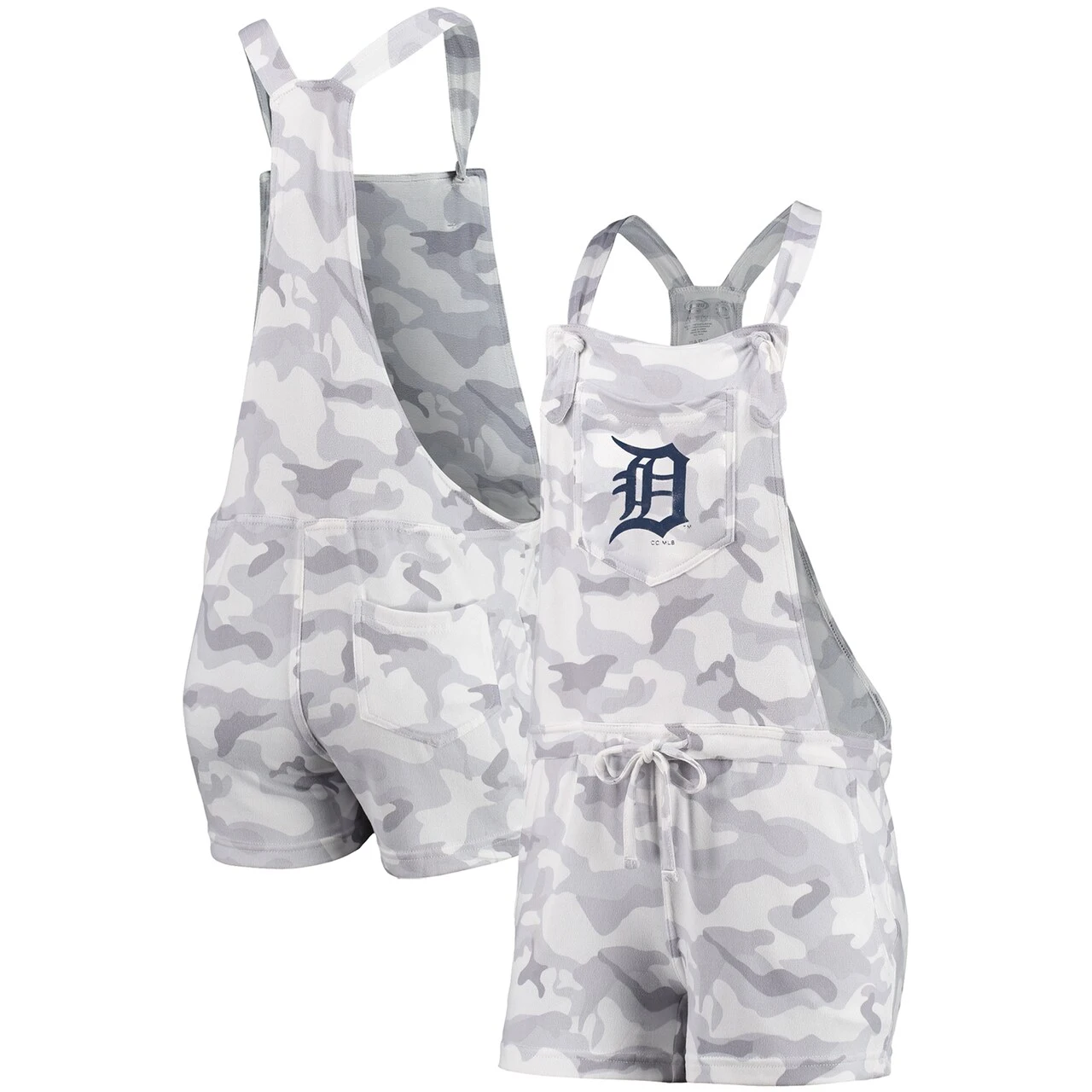 Women's Detroit Tigers Concepts Sport Gray Camo Overall Romper