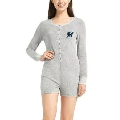 Women's Miami Marlins Concepts Sport Gray Venture Sweater Romper