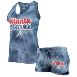 Women's Atlanta Braves Concepts Sport Navy Billboard Racerback Tank Top & Shorts Set