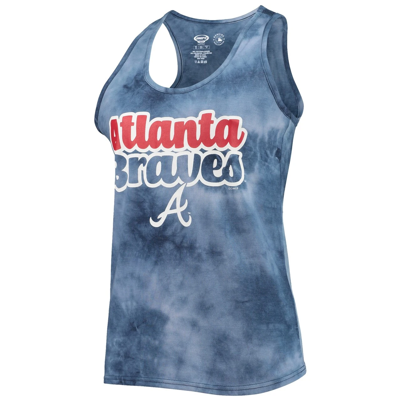 Women's Atlanta Braves Concepts Sport Navy Billboard Racerback Tank Top & Shorts Set - Image 2
