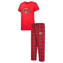 Women's Cincinnati Reds Concepts Sport Red Badge T-Shirt & Pajama Pants Sleep Set