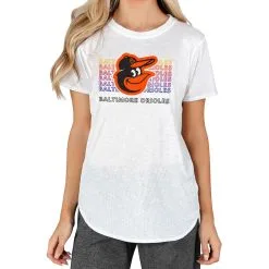 Women's Baltimore Orioles Concepts Sport White Gable Knit T-Shirt