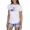 Women's Cincinnati Reds Concepts Sport White Razzle Sleepwear Top & Shorts Set