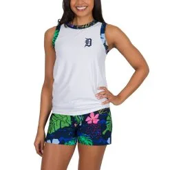 Women's Detroit Tigers Concepts Sport White Roamer Knit Tank Top & Shorts Set