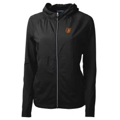 Women's Baltimore Orioles Cutter & Buck Black Adapt Eco Knit Full-Zip Jacket