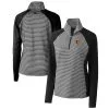 Women's Baltimore Orioles Cutter & Buck Black DryTec Forge Tonal Stripe Half-Zip Top