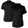 Women's Baltimore Orioles Cutter & Buck Black Prospect Textured Stretch Polo